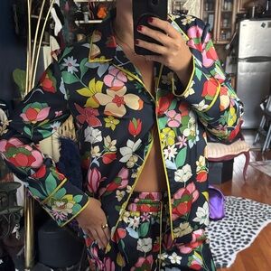 Kate Spade Silky Floral Pajama Set - size 8